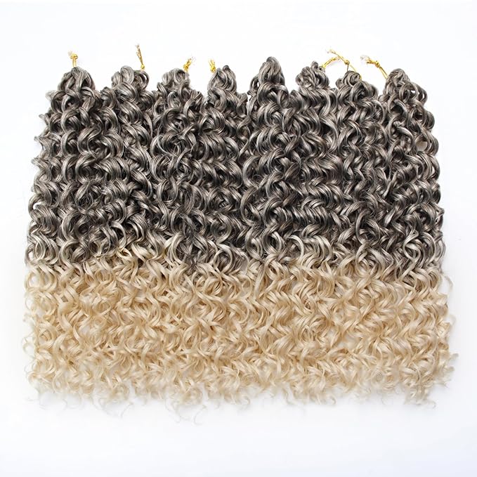 8 Packs Curly Crochet Hair GoGo Curl Crochet hair for Black Women Deep Wave Braiding hair,Synthetic Bohemian Crochet Braid Water Wave Crochet hair Extensions (6/613, 18inch)