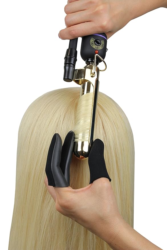 Jatai Heat Shield Professional High Heat Resistant Finger Protection Guards for Curling and Flat Irons, Wands, Blow Dryers - 3pc (Small/Medium, Black)