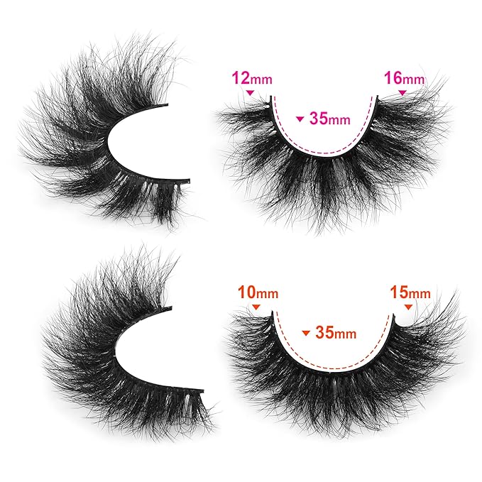 Newcally False Eyelashes Thick Volume Wispy Faux Mink Lashes 8D Volume Long Cat Eye Lashes Dramatic 18MM 2 Styles Mixed Fake Lashes 14 Pairs Pack