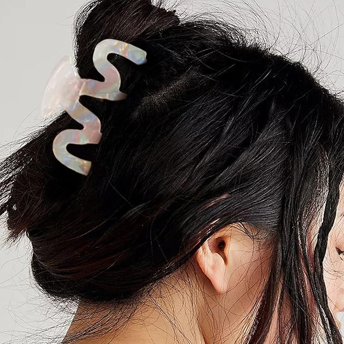 Jayongnee Multicolored Women's Hair Claw Clips - 5Pcs Large Claws for Thick and Thin Hair