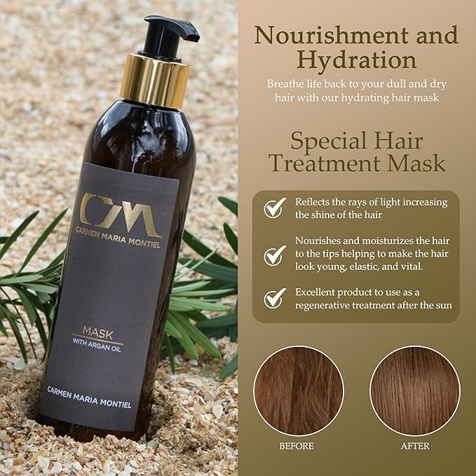 CM Hair Mask Hair Care Essentials - Special Hair Treatment Masks with Argan Oil - Hair Mask for Dry Damaged Hair and Growth, Nourishes and Hydrates like a Deep Conditioner