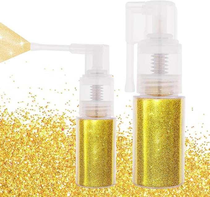 MEICOLY Gold Hair and Body Glitter Spray,Shinny Sparkle Glitter Spray for Clothes,Loose Shimmer Hairspray for Festival Rave Makeup/Stage Performance,Lightweight,25g/0.88OZ