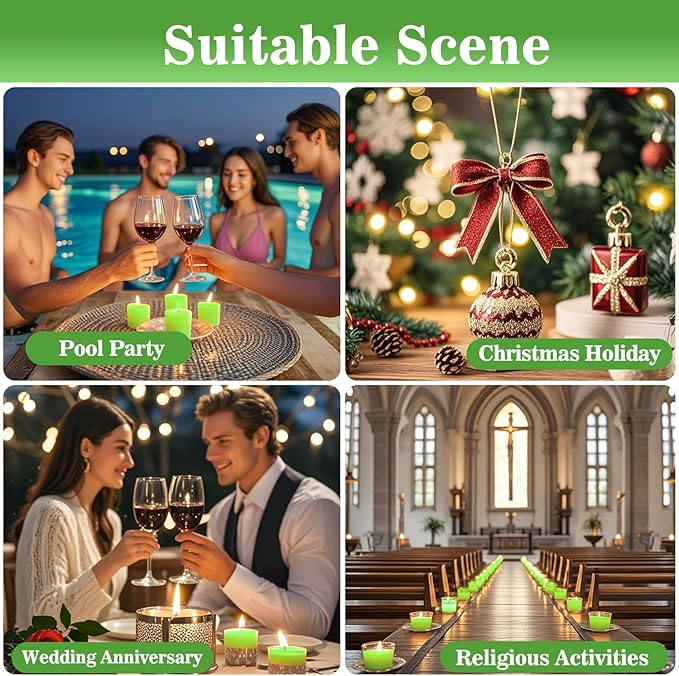 50PCS Green Tea Light Candles