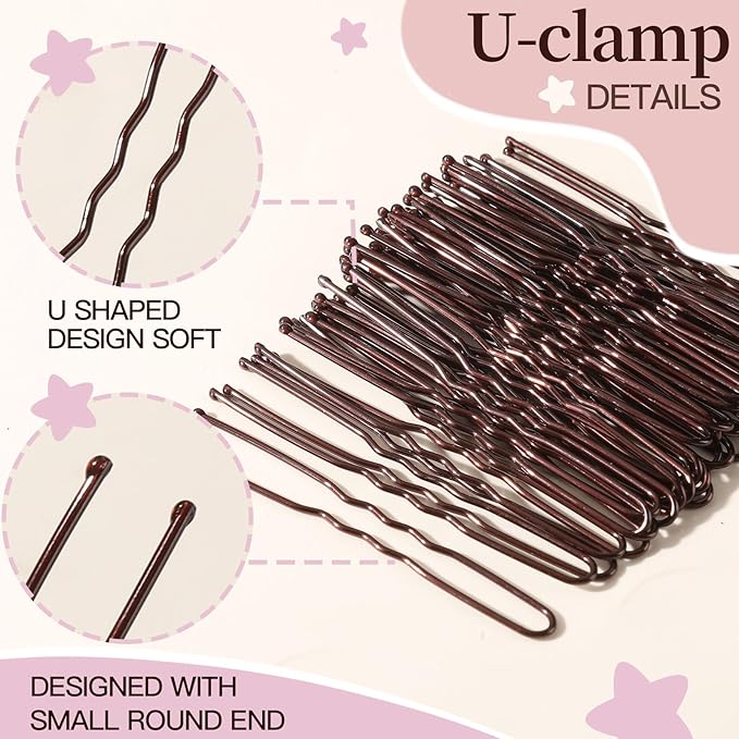 FANDAMEI Hair Net for Kids, Invisible Hair Nets 20PCS with U Shaped Bobby Pins 40PCS,30cm Hair Nets for Buns, Bun Hair Nets for Ballet Girls Hair Accessories Set for Hair Styling,Women,Girls-Brown