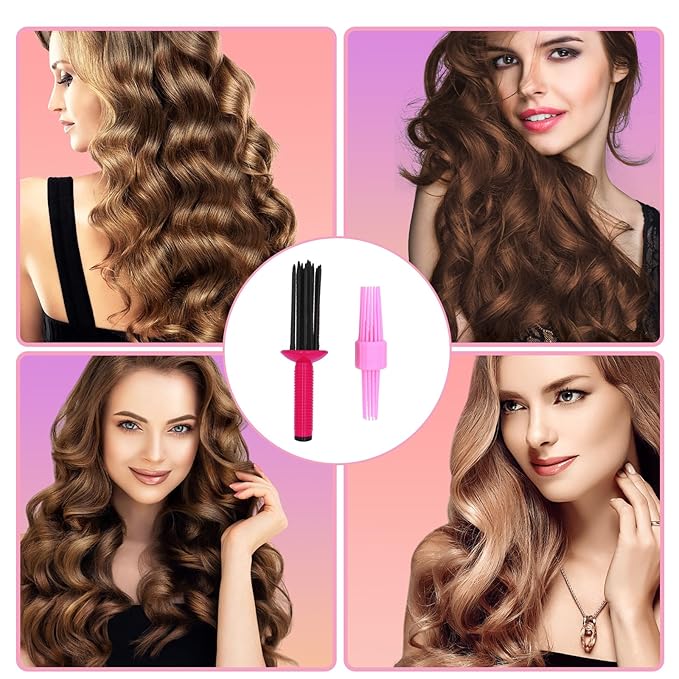 2PCS Curling Roll Comb, Curling Roll Comb for Curly Hair, Three Different Sizes of Styler for Curly Hair, Hair Curling Roll Comb, Hair Tools for Casual Wear or Special Events