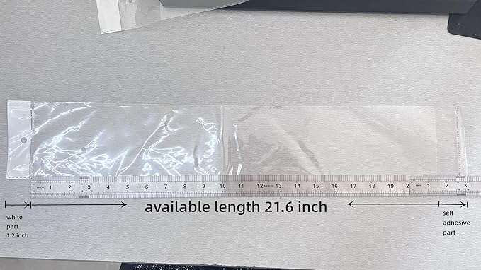 PABCK 100 Pack (Available Size 4.13x21.6 inch) Clear Self Adhesive Straight Hair Packaging Bags with Hang Hole Wigs Hair Storage Beauty Personal Care Hair Care Extensions Wigs Accessories