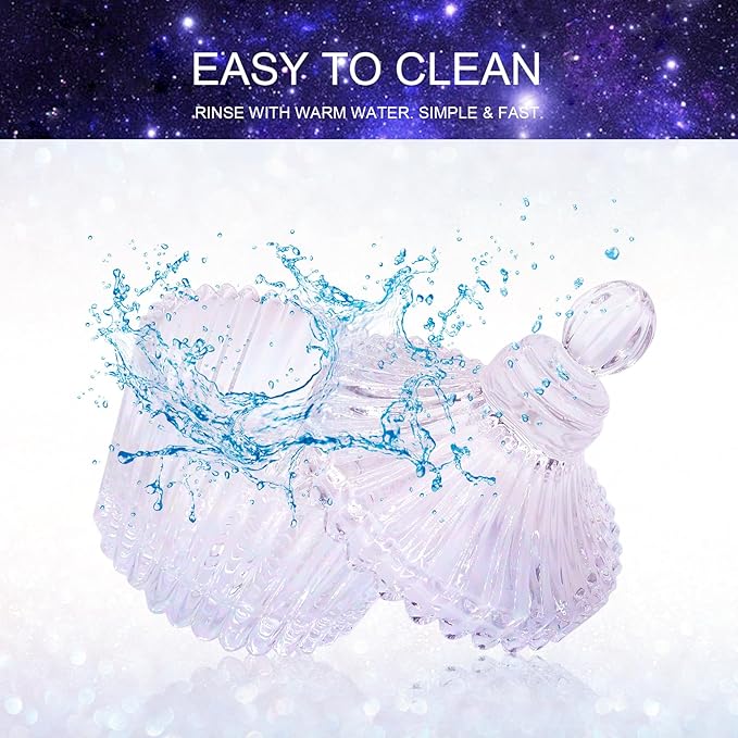 Monomer Dish, CORFULRA Dappen Dish for Acrylic Powder, Large Nail Cup for Nail Monomer Liquid, Glass Cup for Acrylic Nail Brush, Acetone Nail Polish Remover Holder. Rainbow