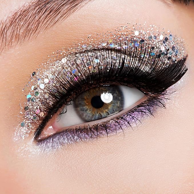 4 Sheets Euphoria Face Gems, 10g Chunky Glitter, Rhinestones Jewels Stickers Glow in The Dark-Luminous Gems Body Makeup for Music Festivals Rave Carnival Cosplay (2Luminous)