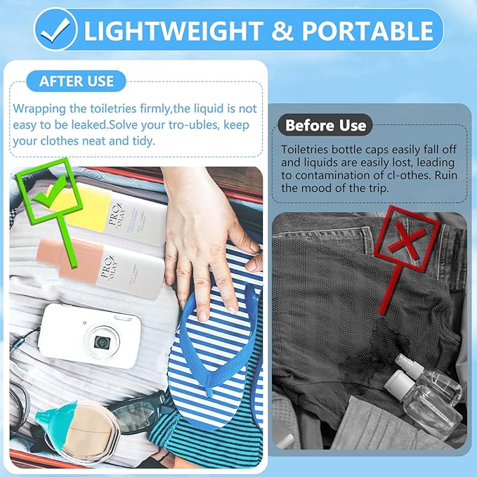 8 Pack Silicone Bottle Covers,Elastic Sleeves for Leak Proofing,Travel Essentials for Women Men,Reusable Accessories Luggage for Travel Size Toiletries,Cruise Ship Essentials