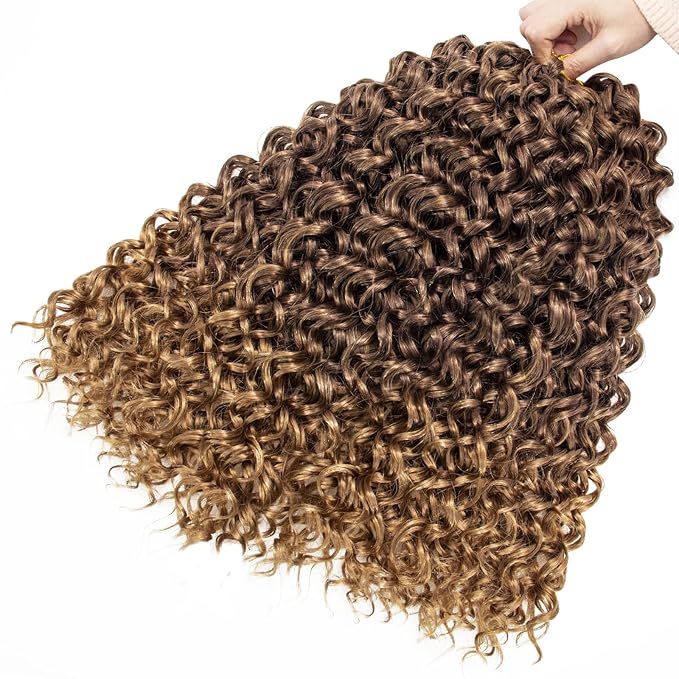 8 Packs Curly Crochet Hair GoGo Curl Crochet hair for Women Deep Wave Braiding hair,Synthetic Bohemian Crochet Braid Water Wave Crochet hair Extensions (12inch, 33/27)