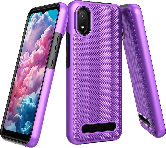 for Cloud Mobile C8 Phone Case with Screen Protector,Stratus C8 Phone Case Dual Layer Heavy Duty Protection,Slim Lightweight Rugged Military Grade Shockproof Cover for Cloud Stratus C8 Purple