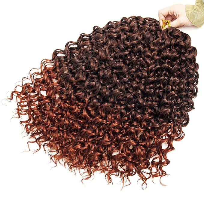 8 Packs Curly Crochet Hair GoGo Curl Crochet hair for Women Deep Wave Braiding hair,Synthetic Bohemian Crochet Braid Water Wave Crochet hair Extensions(18inch, 1B/350)