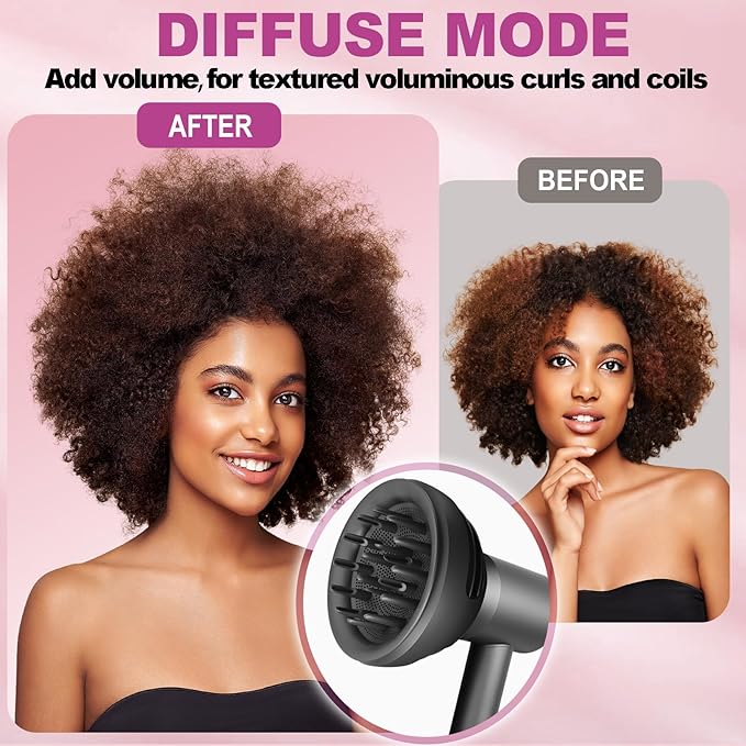 New Wave+Curl Diffuser Nozzle for Dyson Supersonic Hair Dryer HD01 HD02 HD03 HD04 HD08 HD15 HD16 Accessories, Attachemnt Parts No 973924-01, One Tool Two Mode for Wavy Curly or Coily Hair
