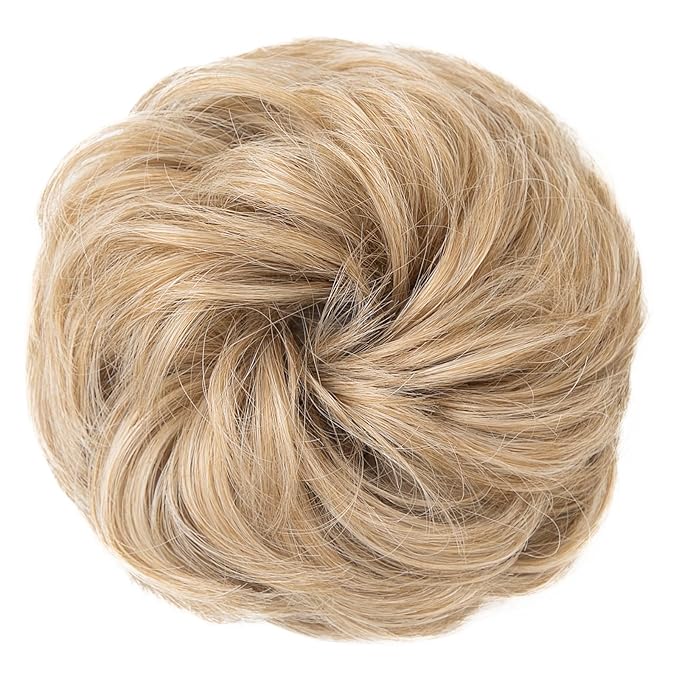 MORICA 1PCS Messy Hair Bun Hair Scrunchies Extension Curly Wavy Messy Synthetic Chignon for Women (27/613#)