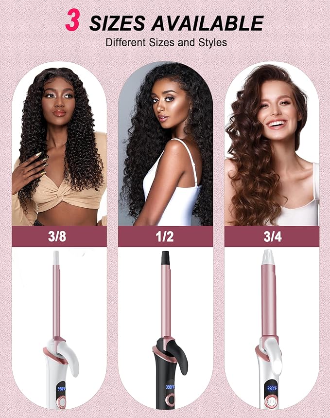 Mini Curling Iron for Short Hair - Small Travel Curling Iron with Dual Voltage, Ceramic Barrel, 5 Heat Settings, 60 Min Auto-Off, Portable Curling Wand for Versatile Styling (3/4 inch)