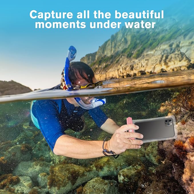 2 Pack JOTO Waterproof Phone Pouch Case Up to 7", IPX8 Underwater Phone Case Cellphone Dry Bag for iPhone 16 15 14 13 12 Pro Max Xs Max XR X 8 7 6S Plus SE/Galaxy S24 S23 S22 S21 -TransparentBlackPink