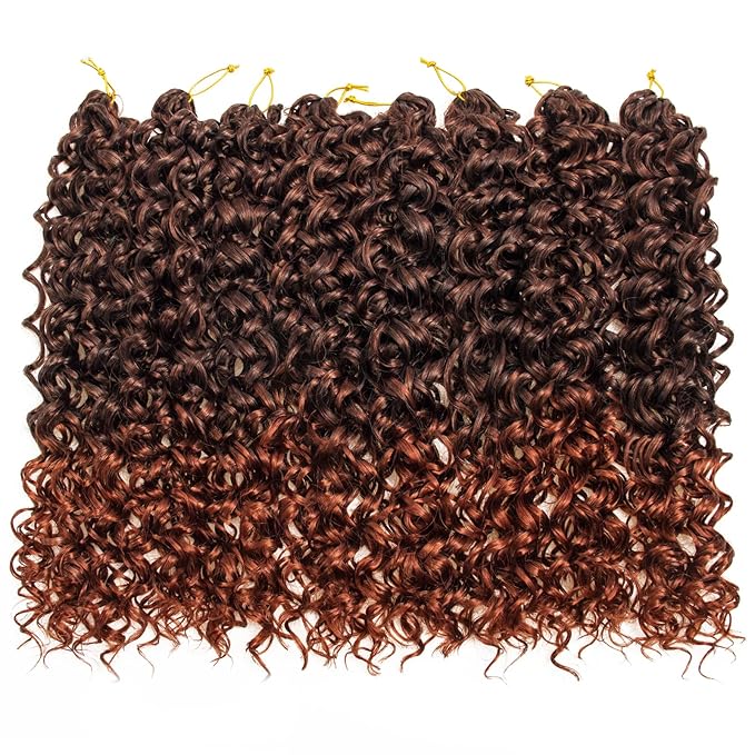 8 Packs Curly Crochet Hair GoGo Curl Crochet hair for Women Deep Wave Braiding hair,Synthetic Bohemian Crochet Braid Water Wave Crochet hair Extensions(18inch, 1B/350)
