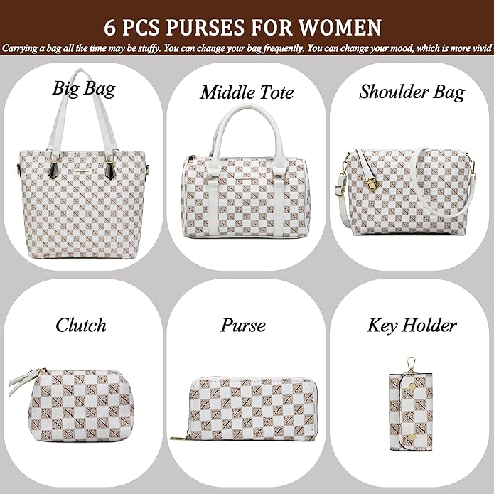 2E-youth Designer Purses and Handbags for Women Satchel Shoulder Bag Tote Top Handle Bag