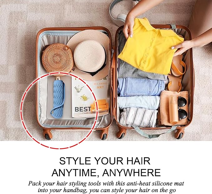 11" X 7.5" Large Heat Resistant Silicone Mat for Hair Styling Tools, Hair Straightener Pad, Curling Iron Mat, Flat Iron Mat, Hot Iron Holster Pad Counter Cover for Travel Vanity Salon