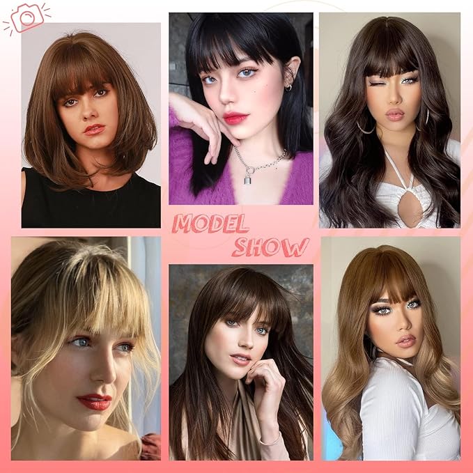 NAYOO Bangs Hair Clip in Bangs 100% Real Human Hair Extensions French Bangs Clip on Air Bangs for Women Hairpieces Curved Bangs for Daily Wear(Ash Blonde)
