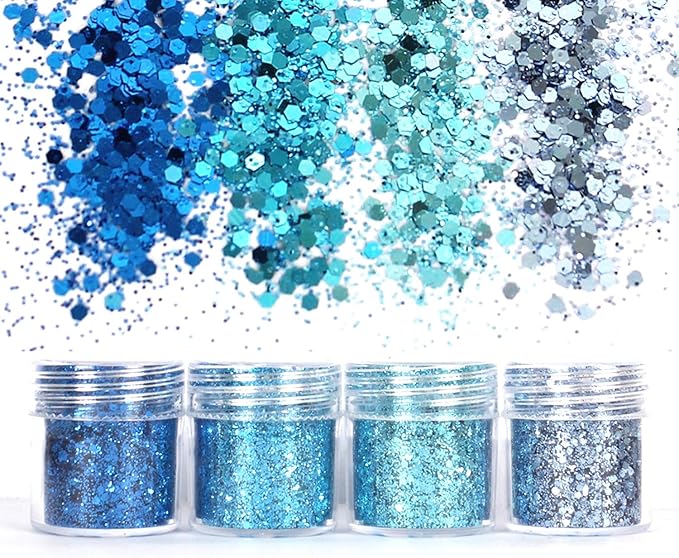 Body Glitter 16 Colors Chunky Glitter for Body Face Hair Make Up Nail Art Mixed Color Glitter