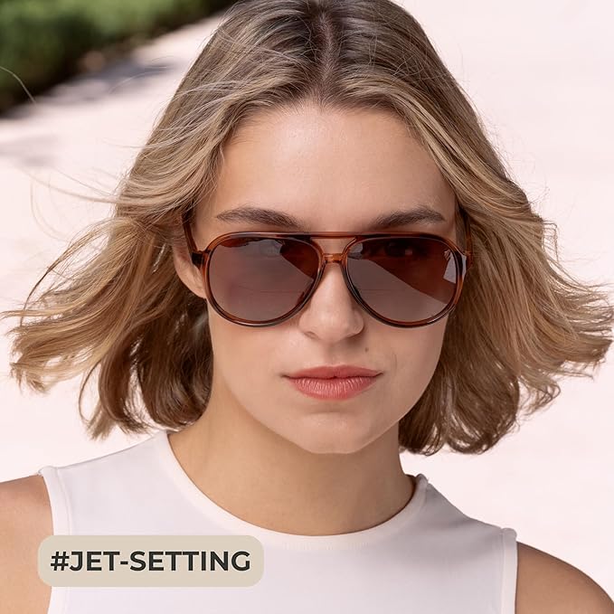 livho Trendy Polarized Aviator Sunglasses Women Men, Retro Sun Glasses for Women Men 2025, Oversized UV Protection Shades