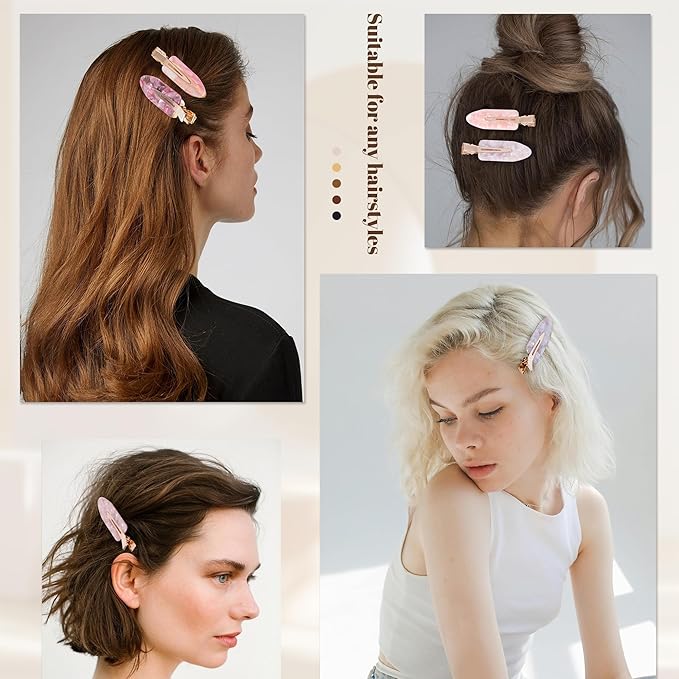 No Crease Creaseless No Bend Hair Clips For Styling Non Slip Flat Clips For Makeup Hair Accessories For Women,Pink,12 PCS