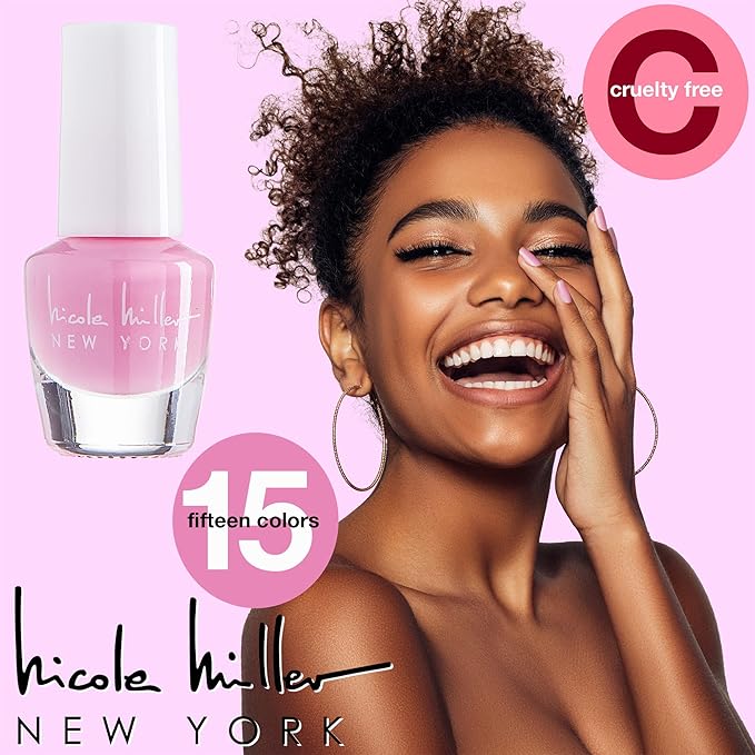Nicole Miller Mini Nail Polish Set – Glossy, Vibrant Colors for Fingernails & Toenails, Bright Colors, Purple Collection