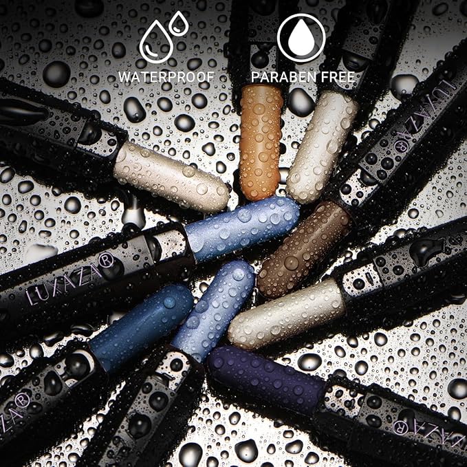 Neutral Eyeshadow Stick Makeup Set, Blue Metallic Shimmer Matte Cream Eye Shadow Eyeliner Brightener Pencil Crayon - JEANS BLUE