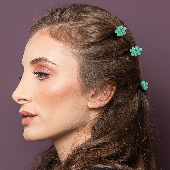 Mini Hair Clips Pack of 100 - Colorful Tiny Flower Hair Clips for Baby Toddler Girls Women, Strong Grip for Fine Hair Bangs
