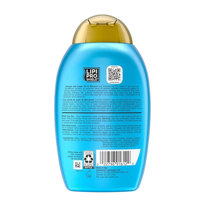 OGX Renewing + Argan Oil of Morocco Conditioner, Repair Conditioner & Argan Oil Helps Strengthen & Repair Dry, Damaged Hair, Paraben-Free, Sulfate-Free Surfactants, 13 fl. oz