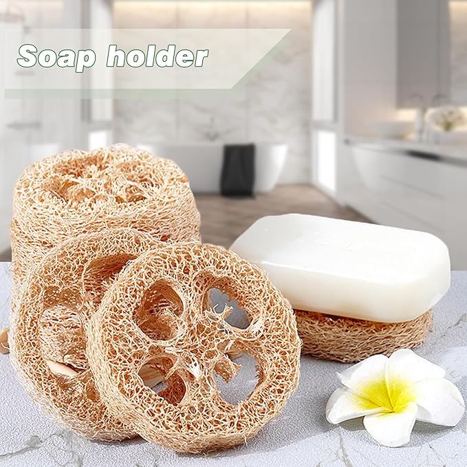 Natural Loofah Slices Cuts for Soap Making-20 Pack Organic Luffa Loofa Sponges for Soap Holder Handmade DIY Loofa Pet Toy Loofahs