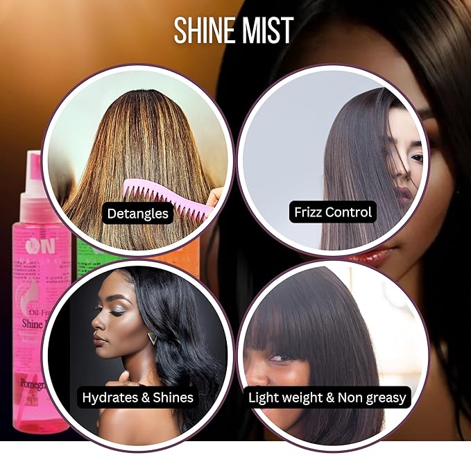 On Organic Natural Premium Oil Free Weave & Wig Shine Mist, Pomegranate 4.5 oz