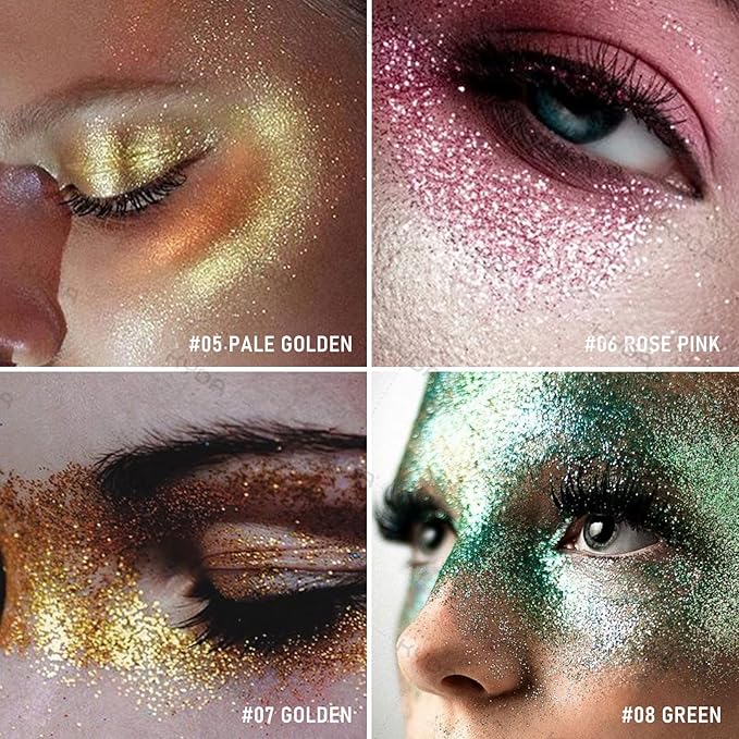 KYDA Highlighter Powder Spray, High Glossy Shimmer Sparkling Powder for Face and Body Glitter Makeup, Body Glitter Spray, Rose Pink