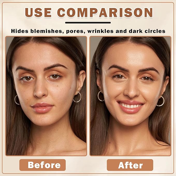 Air Brush Makeup Foundation,Flawless Airbrush Foundation for Older Women,Teenagers,Middle-aged and Mature Skin,Buildable Coverage with Anti-aging Formula for Smooth Radiant Skin (02 Beige)