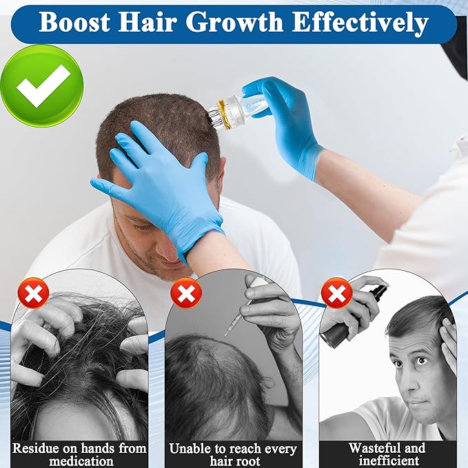 Minoxidil Applicator for Minoxidil, Precision Dosing with Leak Proof Design, Scalp Massager with Metal Micro Tips for Enhanced Absorption, Easy to Use and Refillable Hair Treatment Tool