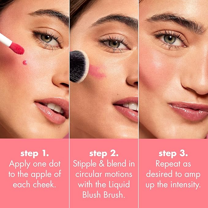 e.l.f. Camo Liquid Blush Brush, Angled Blush Brush Ideal For Applying & Blending Colors On Cheeks, Soft, Dense Bristles, Vegan & Cruelty-free