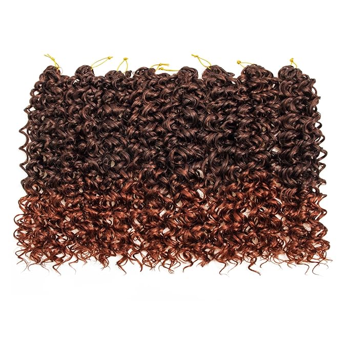8 Packs Curly Crochet Hair GoGo Curl Crochet hair for Women Deep Wave Braiding hair,Synthetic Bohemian Crochet Braid Water Wave Crochet hair Extensions (T/350, 12inch)