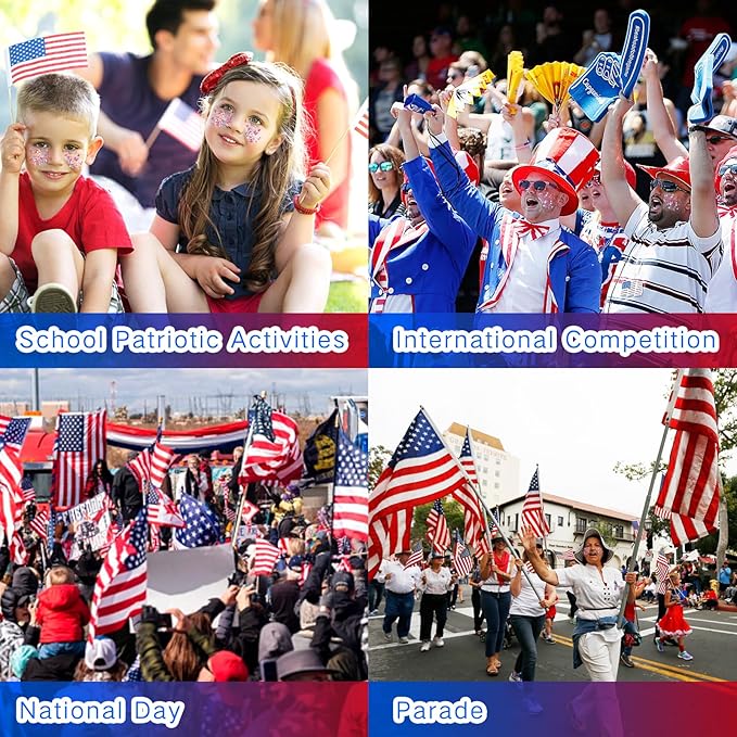 Red White Blue USA Flag Patriotic Memorial Day Face Glitter,4th of July Accessories Independent Day Body Glitter Face Paint,Fourth of July Outfits for Women,Festival Celebrations Makeup