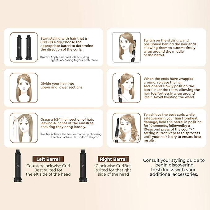 5 in 1 Air Styler, Air Wrap Hair Styler, 1300W Hair Dryer Brush with High-Speed Negative Ionic, Auto-Wrap Curler, Straightening & Hot Air Brush, Blow Dryer Brush for Fast Drying No Heat Damage