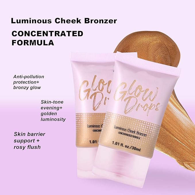 MAEPEOR Glow Liquid Foundation Waterproof Dewy Foundation With Slight Shimmer 2 Colors Nourishing Glow Body Liquid Bronzer for Radiant, Natural Sunkissed Complexion (30ml, Color 02)