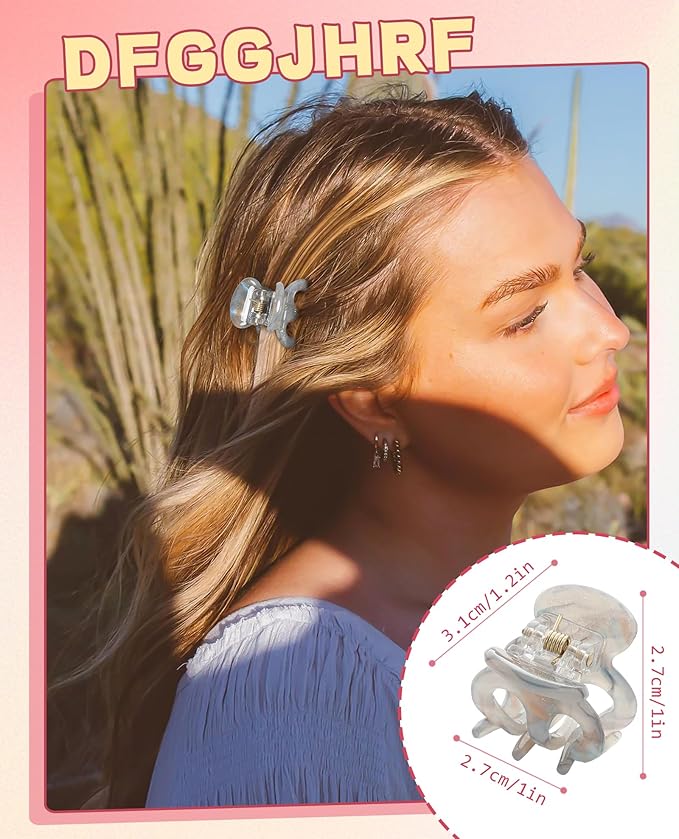 Claw Hair Clips Jaw Clamps - 12PCS Small Hair Claw Jaw Clamp for Thin Hair Styling Accessories Classic Hair Clamp for Women Girls (Sequins(Octopus))