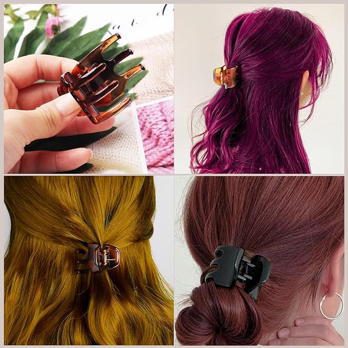 8 Pack 1.3 Inch Strong Hold Hair Claw Clips, Non-Slip Jaw Clips for Thick & Medium Hair, Lightweight Hair Styling Accessories for Women