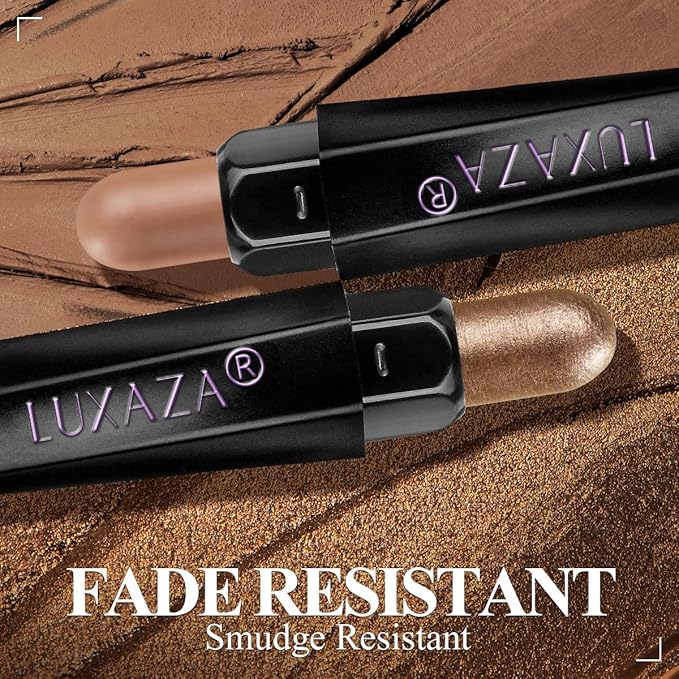 Neutral Eyeshadow Stick Makeup Set, Metallic Shimmer Matte Cream Eye Shadow Eyeliner Brightener Pencil Crayon - BROWN LATTE