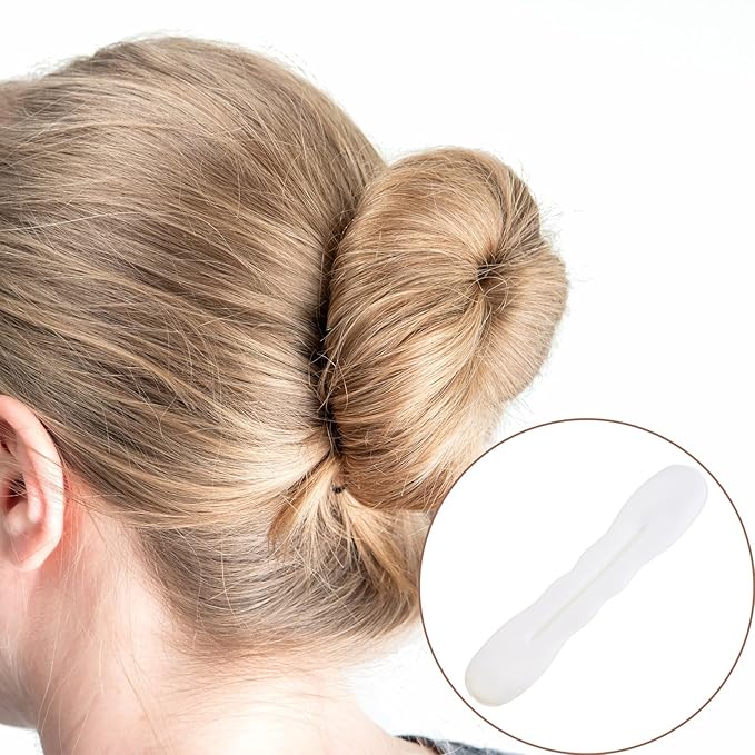 2pcs Hair Bun Maker for Women, Non-Slip Hair Bun Shaper Curler, Lazy Sponge Bun Updo Hair Styling Accessories for Long Thin Curly Straight Wavy Hair- White