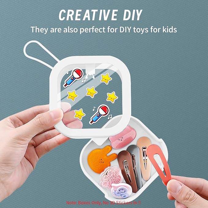 6 Pieces Mini Plasti Storage,Travel Accessories Organizer,for Collecting Small Items, Beads, Jewelry, Business Cards, Game Pieces, Crafts (Pink&White)