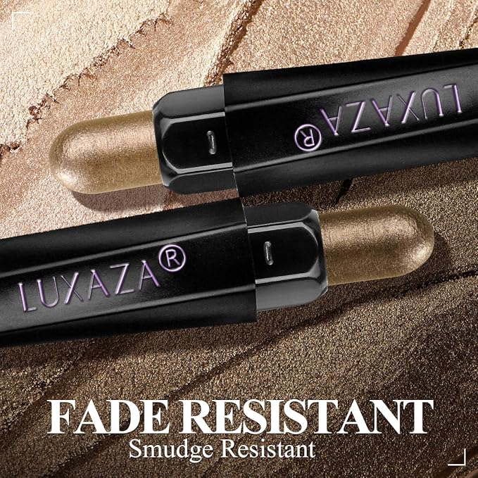 Neutral Eyeshadow Stick Makeup Set, Metallic Shimmer Matte Cream Eye Shadow Eyeliner Brightener Pencil Crayon - BROWN NEUTRAL