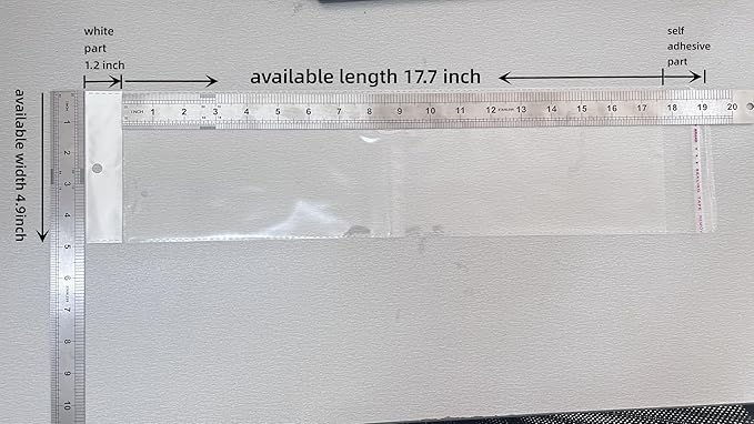 PABCK 100 Pack (Available Size 4.9x17.7 inches) Clear Self Adhesive Straight Hair Packaging Bags with Hang Hole Wigs Hair Storage Beauty Personal Care Hair Care Extensions Wigs Accessories