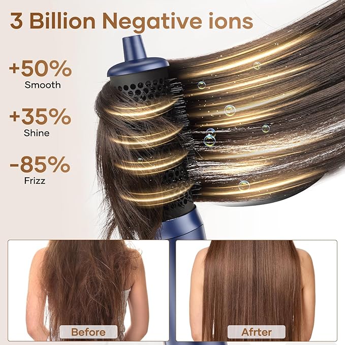 Air Styler Hair Dryer Brush - 6 in 1 Hair Styler Ionic Auto Wrap Hot Air Curler Blow Dryer Brush, 38m/s High Speed Blowout Airflow Hair Dryer Multi Styler Fast Drying Styling for Curly/Straight Hair