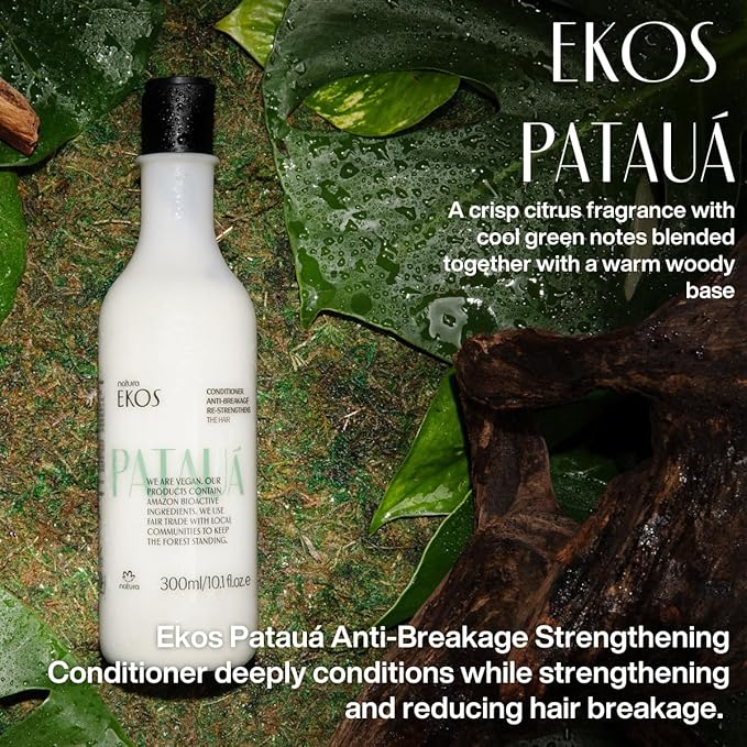 natura - Ekos Patauá Hair Anti-Breakage Re-Strengthening Conditioner Refill - Hair Loss - Fortify Roots, Strands - Vegan Hair Care - Brazilian Beauty Secrets - Personal, Self Care - 10.1 fl oz (300ml)